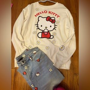Hello Kitty Outfit Sweater small Jean size 7 junior